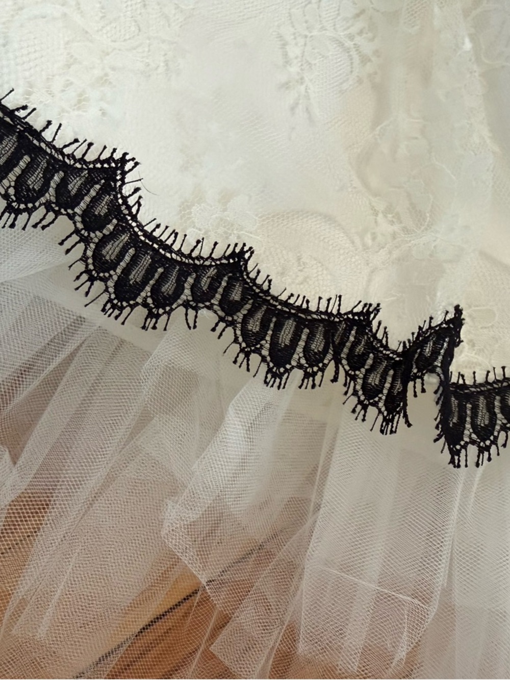 Jessica McClintock NWT White and Black Lace Spaghetti Strap Party Dress Size “8” - Picture 7 of 13